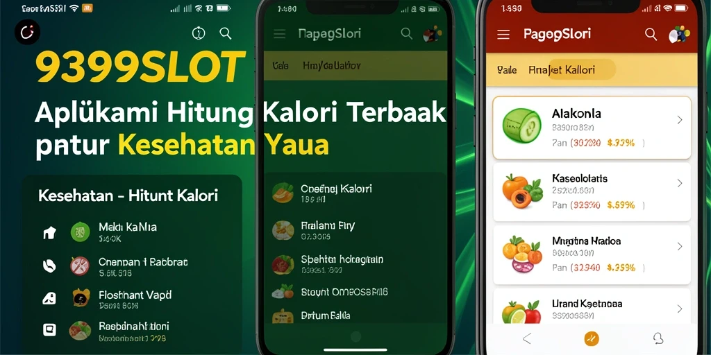 Tampilan antarmuka aplikasi Hitung Kalori 9399SLOT yang modern dan menarik.