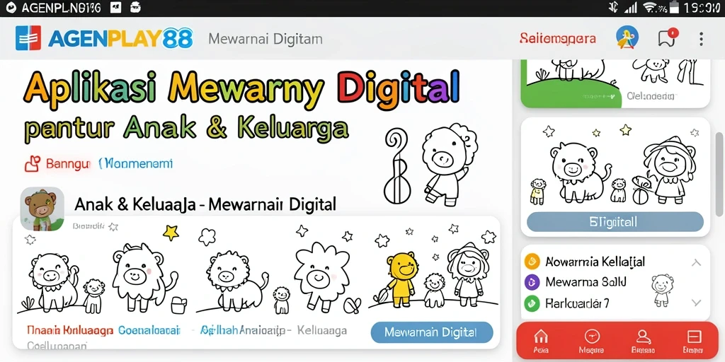 Antarmuka AGENPLAY88 dengan pilihan gambar mewarnai yang menarik.