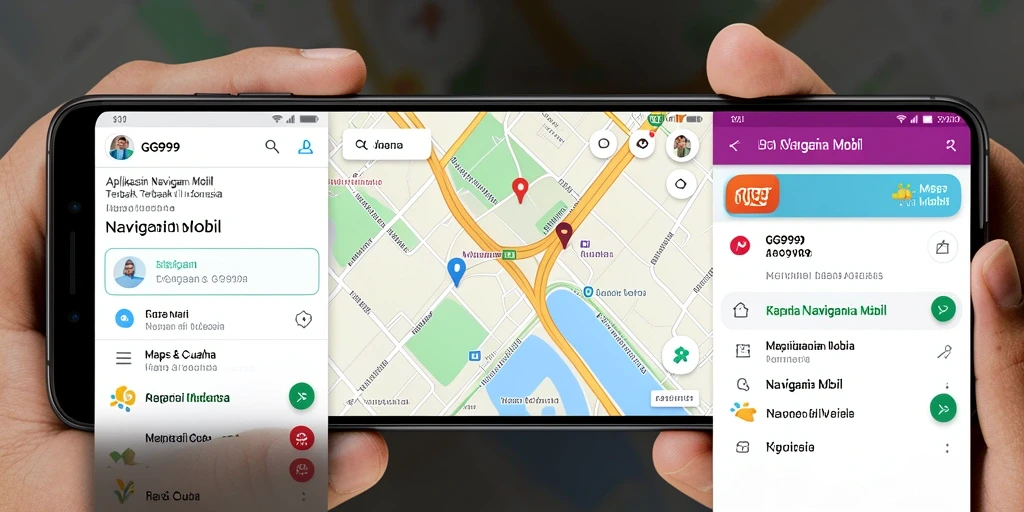 Tampilan antarmuka GG999 yang mudah digunakan untuk navigasi mobil.