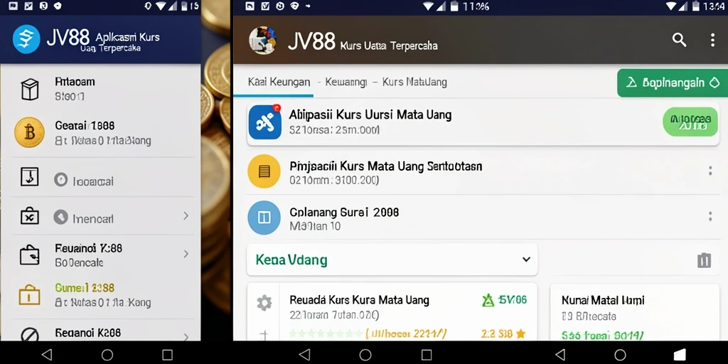 Tampilan antarmuka aplikasi Kurs Mata Uang JV88 yang informatif dan menarik.