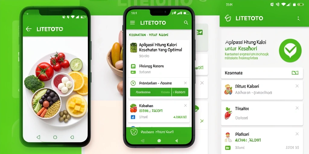 Antarmuka LITETOTO yang intuitif untuk menghitung kalori.