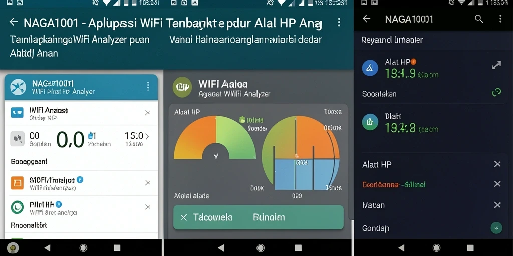 Tampilan antarmuka NAGA1001 dengan grafik analisis jaringan WiFi.