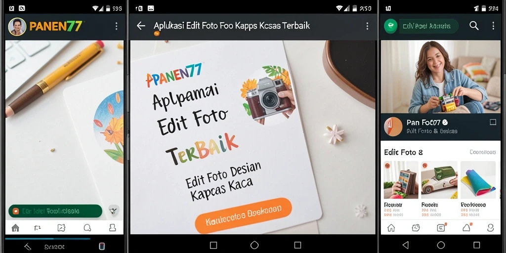 Tampilan antarmuka aplikasi PANEN77 dengan fitur Edit Foto Kertas Kaca.