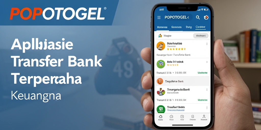 Antarmuka aplikasi POPOTOGEL yang sederhana dan fungsional untuk Transfer Bank.