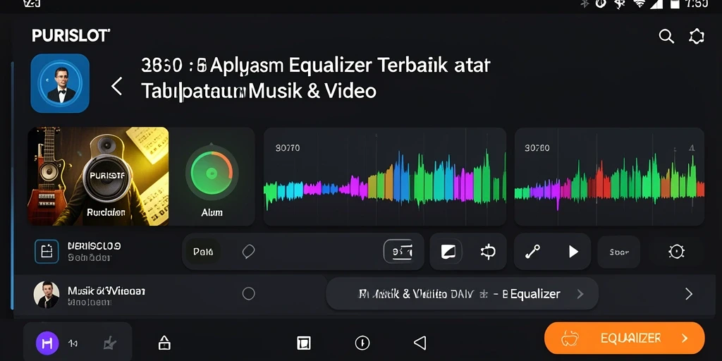 Tangkapan layar utama PURISLOT menampilkan antarmuka Equalizer yang sederhana dan intuitif.