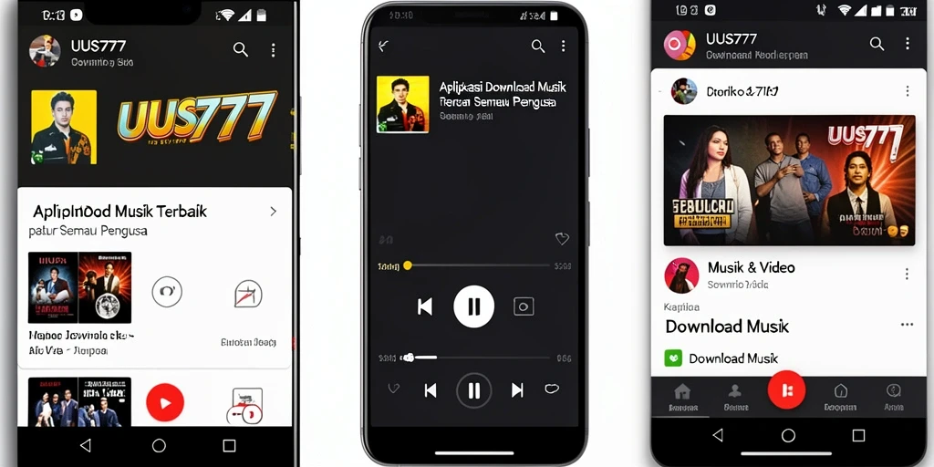 Tampilan antarmuka UUS777 yang mudah digunakan untuk Download Musik.