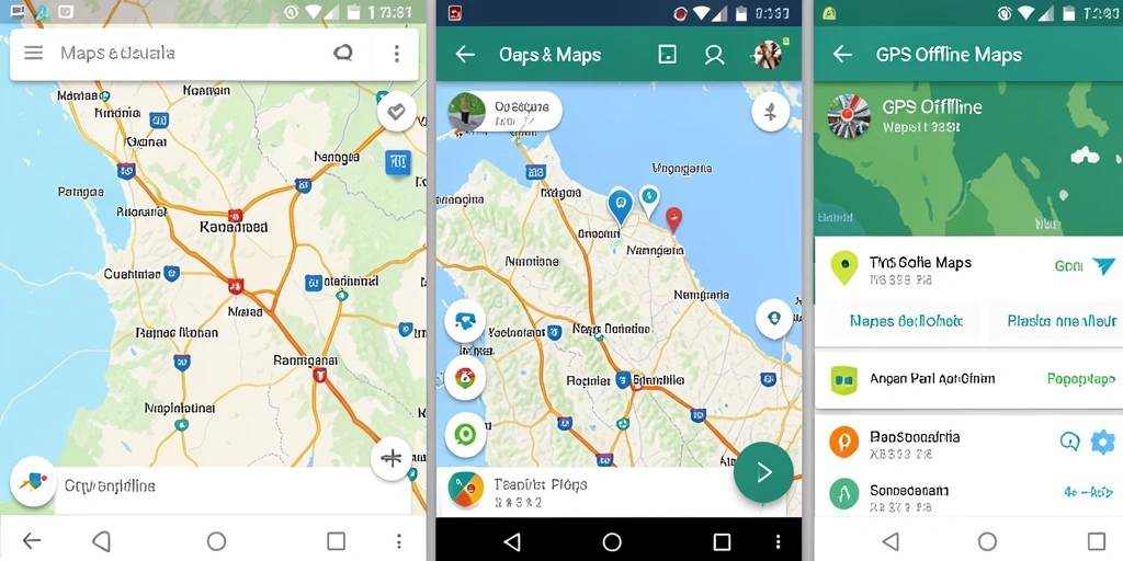 Tampilan antarmuka aplikasi WP888 untuk navigasi GPS Offline.